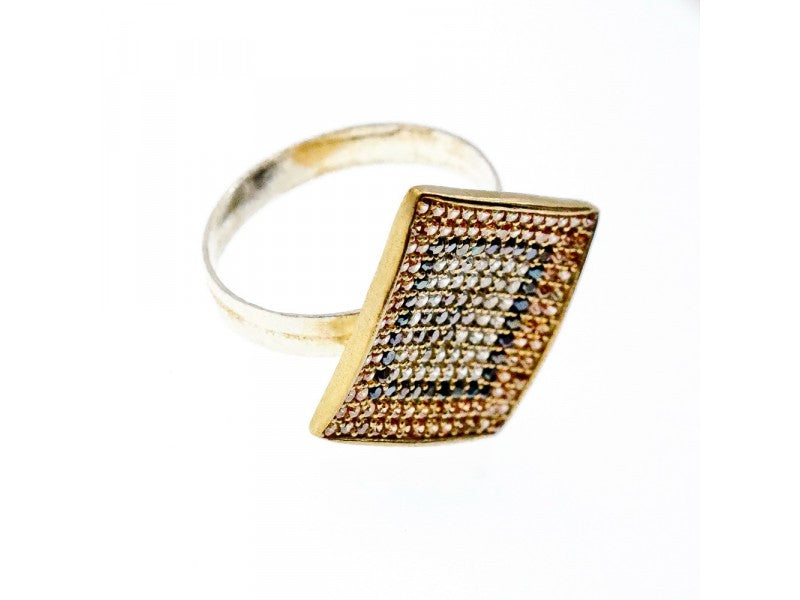 925 Sterling Silver with Gilding CZ & Black Jade Set