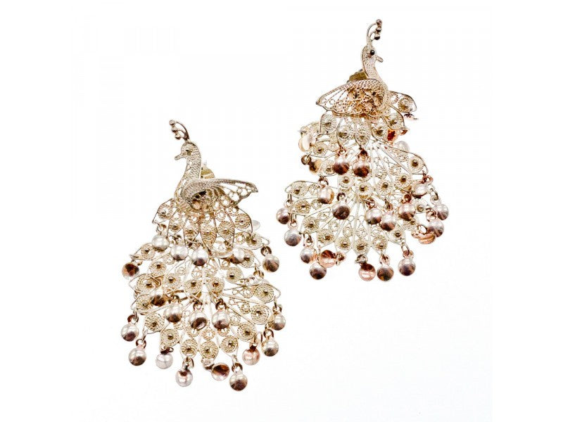 925 Sterling Silver "Peacock" Stud Earrings