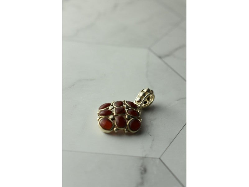 925 Sterling Silver Carnelian Pendant
