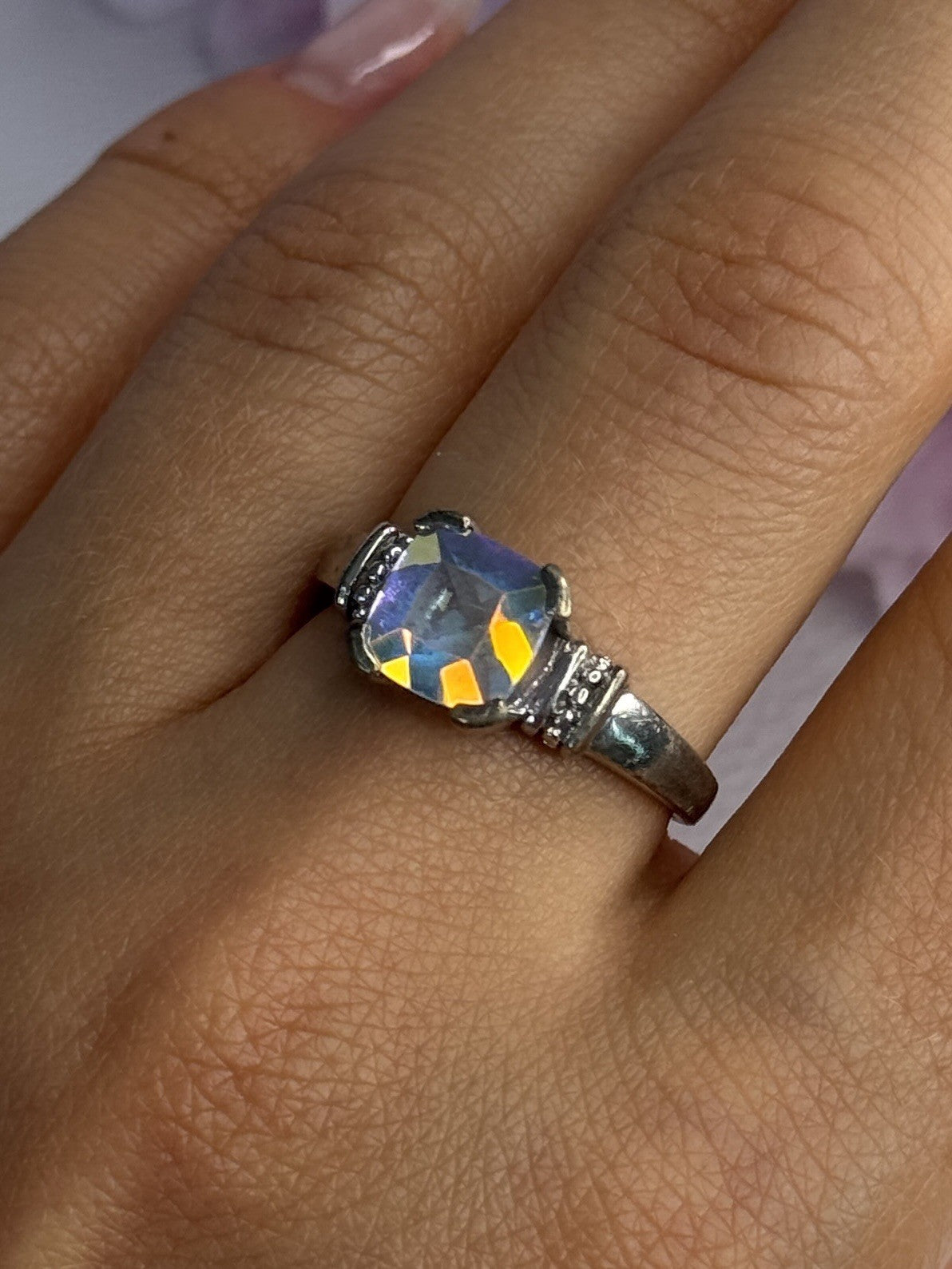 925 Sterling Silver CZ Ring Size 9