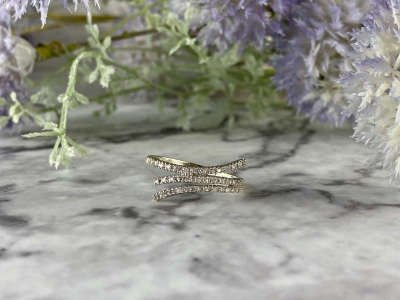 14K White Gold Diamonds Ring Size 8.5