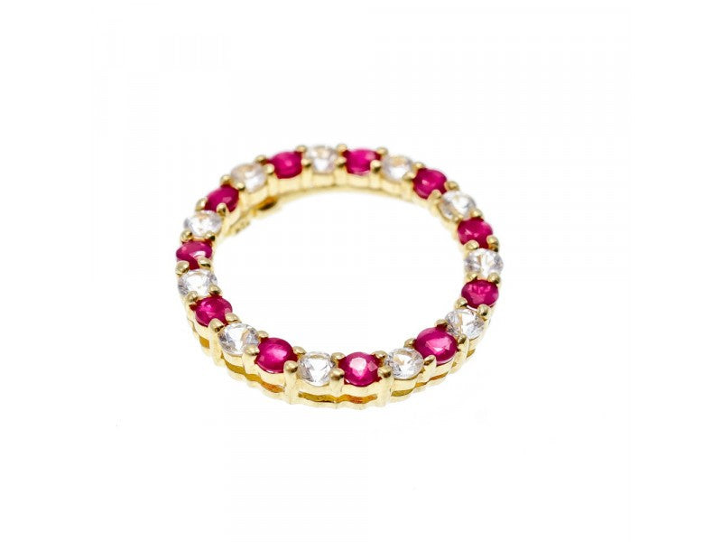 10K Yellow Gold Pink and Colorless Spinel Pendant