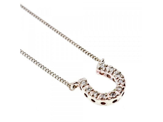 925 Sterling Silver CZ "Horseshoe" Chain with Pendant