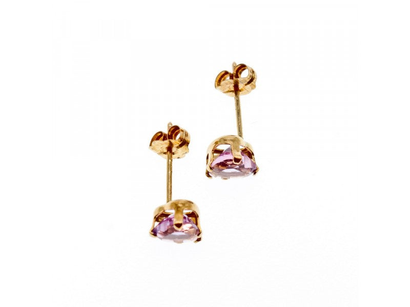 10K Yellow Gold Tanzanite Hearts Earrings