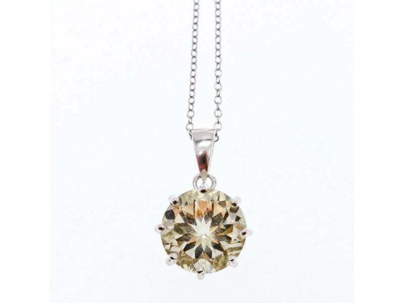 925 Sterling Silver Citrine Chain With Pendant