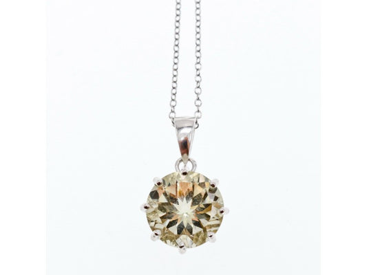 925 Sterling Silver Citrine Chain With Pendant