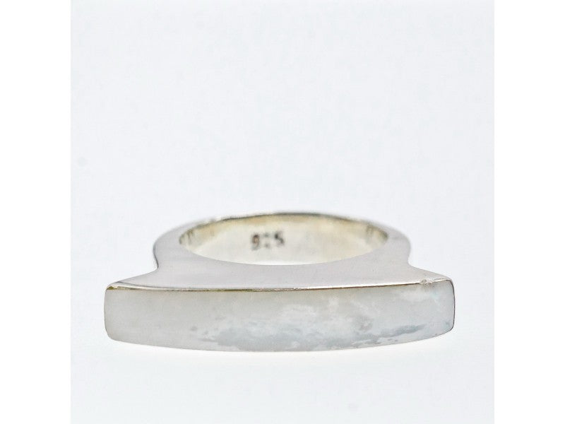 925 Sterling Silver Mother OF Pearl Ring Size 8.5