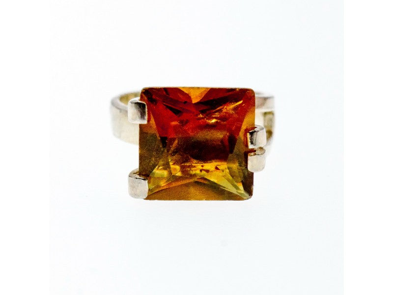 Vintage 925 Sterling Silver Heliodor Ring Size 6.75