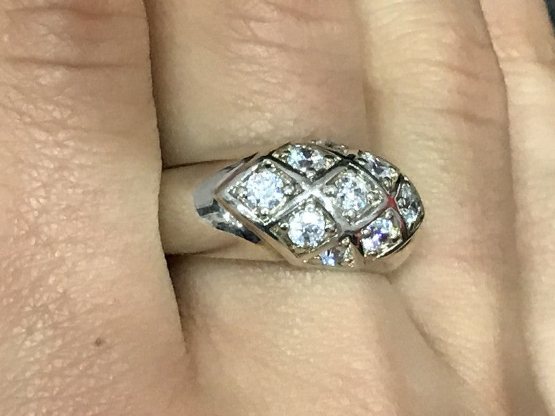 925 Sterling Silver CZ Ring Size 9