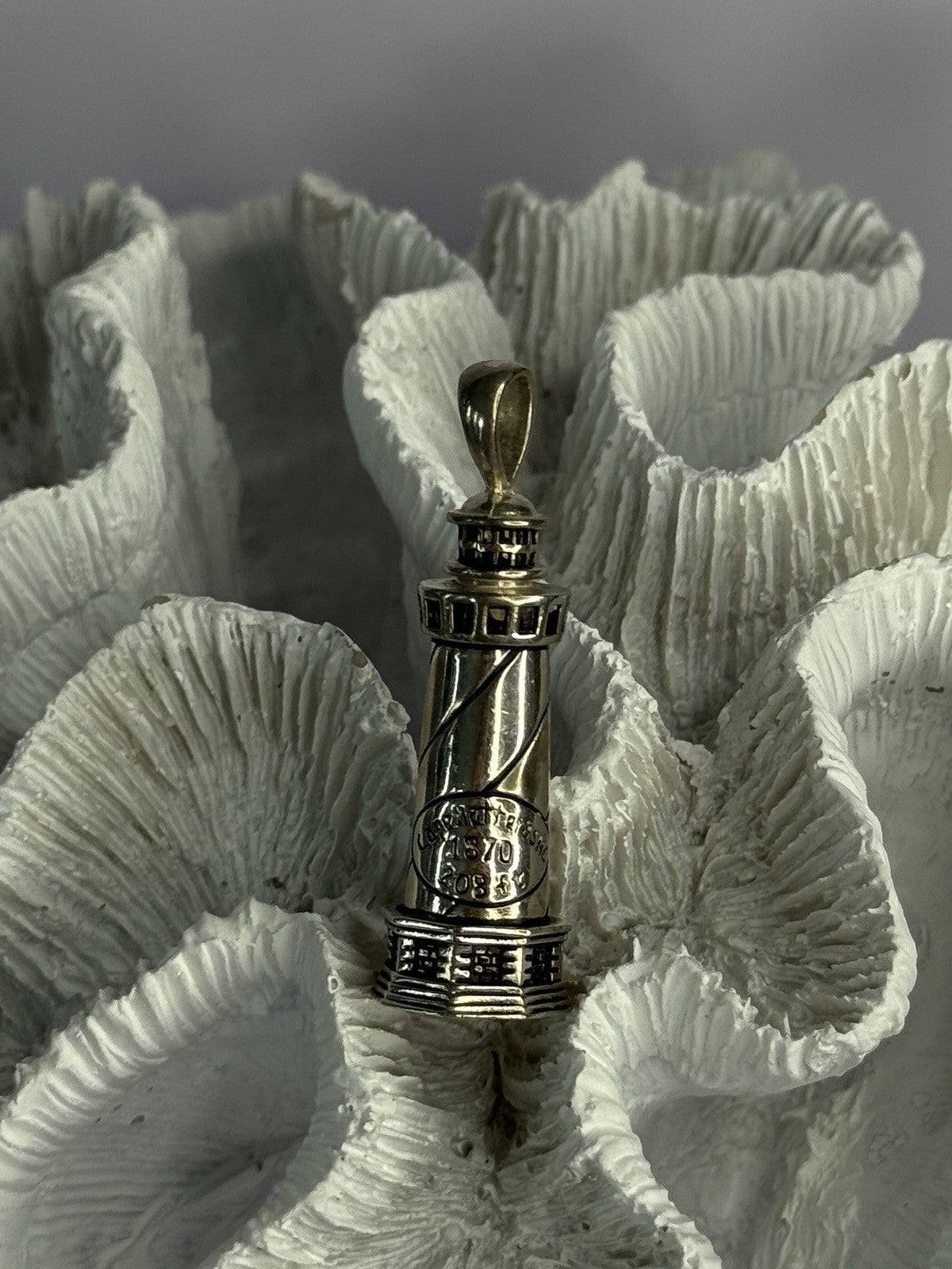 925 Sterling Silver Cape Hatteras Outer Banks Lighthouse Pendant Length 1.87 Inc