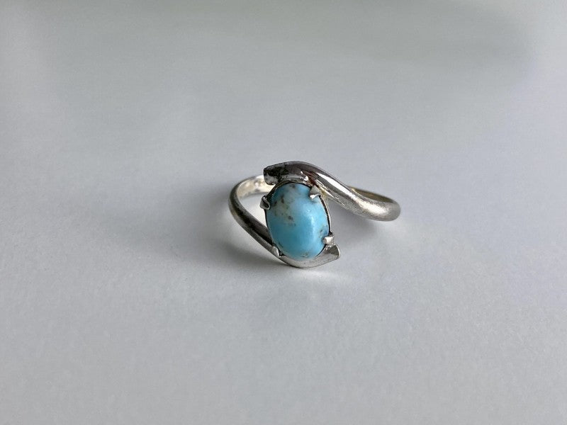 Vintage 925 Sterling Silver Larimar Ring Size 6.5