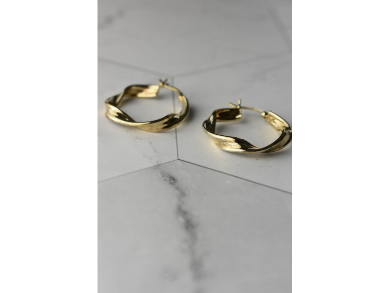 925 Sterling Silver Gold Plated Classic Earring