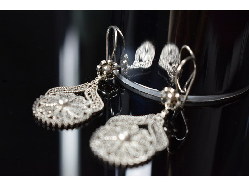 925 Sterling Silver "Lace Flowers" Earrings Turkey