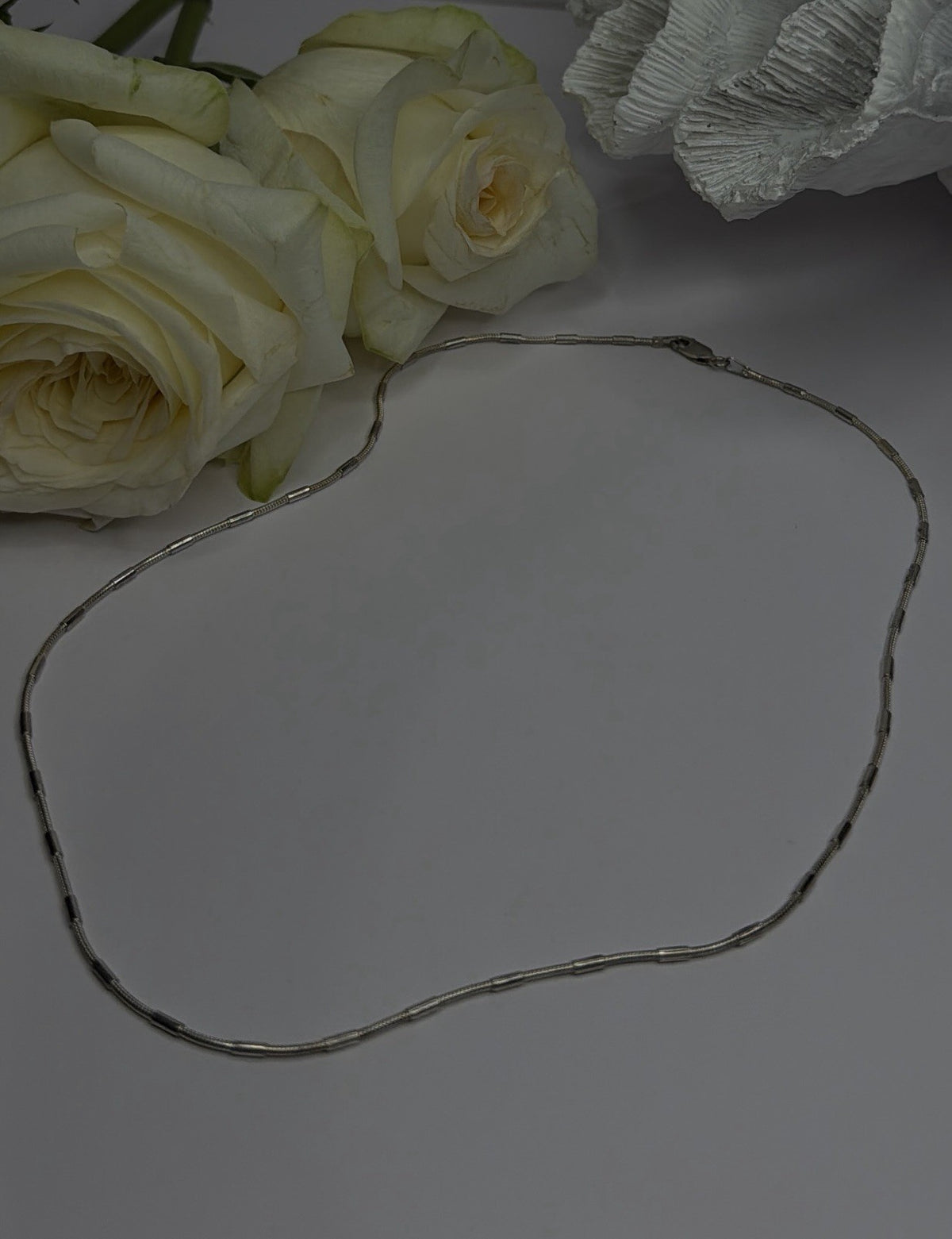Minimalist 925 Sterling Silver Snake Chain Necklace Vintage Italian Style