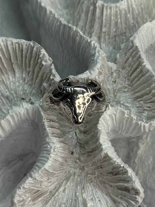 Men'S 925 Sterling Silver "Bull" Ring Size 9.5
