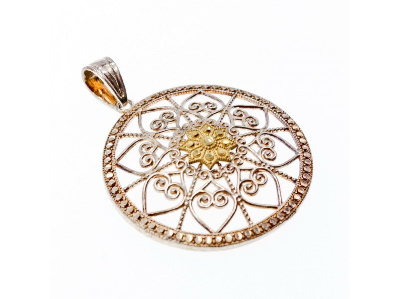 925 Sterling Silver & 14k Yellow Gold Pendant