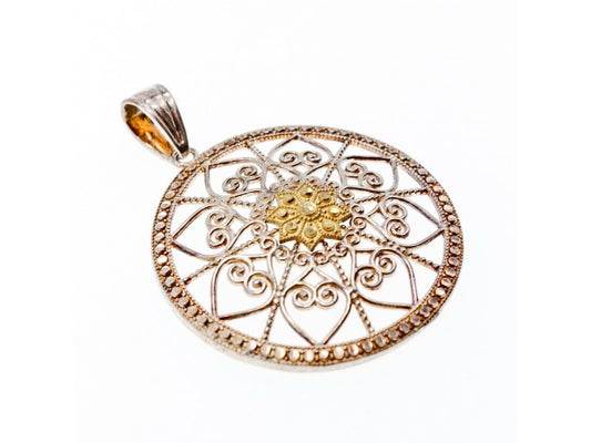 925 Sterling Silver & 14k Yellow Gold Pendant