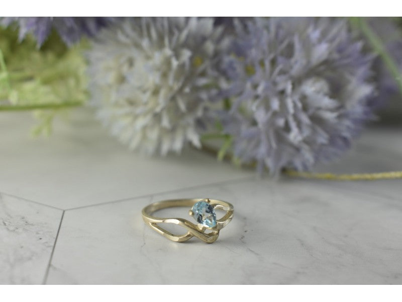 Vintage 925 Sterling Silver Blue Spinel Ring Size 8