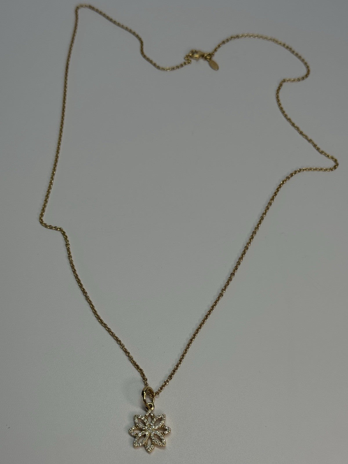 PANDORA 14K 585 YELLOW GOLD CZ NECKLACE LENGTH 23 INCH