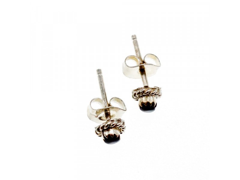 925 Sterling Silver Agate Stud Earrings