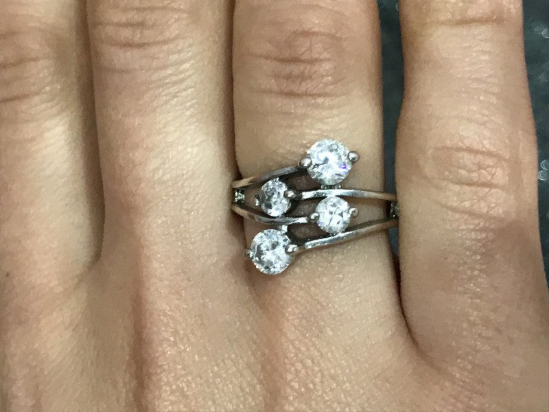925 Sterling Silver White/Colorless CZ Ring Size 6.5