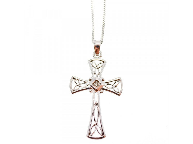 925 Sterling Silver Diamond Chain With Cross