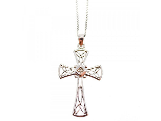 925 Sterling Silver Diamond Chain With Cross