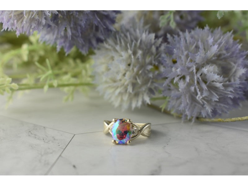 925 Sterling Silver Mystic CZ Ring Size 7.25