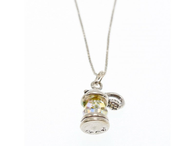 925 Sterling Silver Mystic Topaz "Lantern" Chain With Pendant Italy