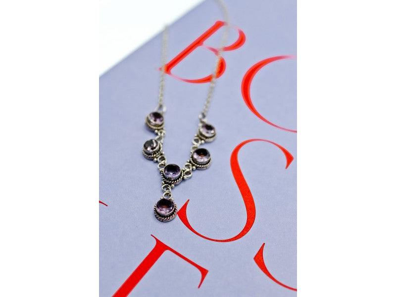 925 Sterling Silver Amethyst Necklace