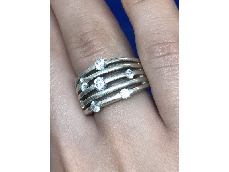 925 Sterling Silver CZ Ring Size 6.5