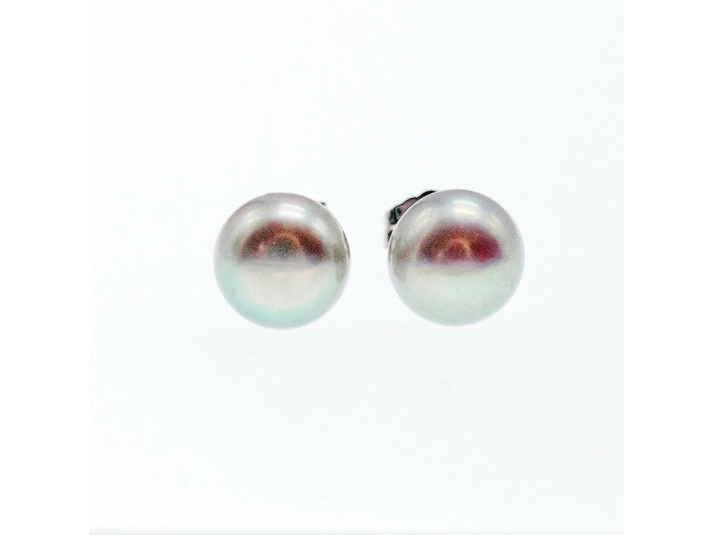925 Sterling Silver Gray Pearls Earrings