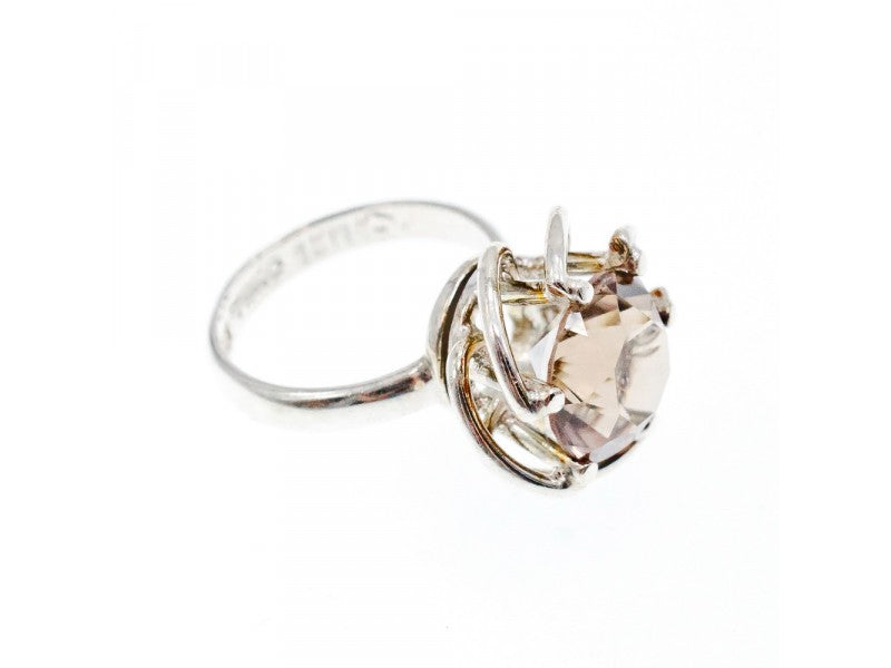925 Sterling Silver Brown Tourmaline Ring Size 6.5