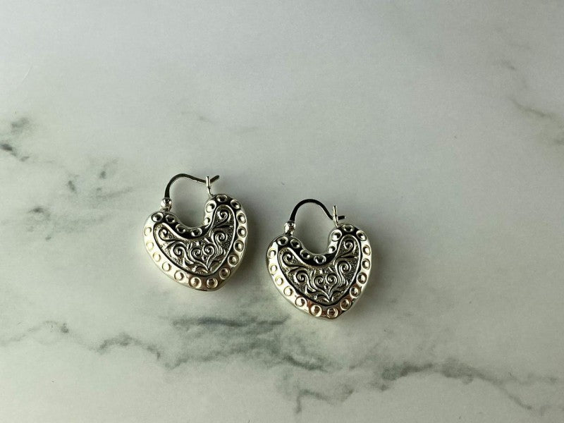 Vintage 925 Sterling Silver "Hearts" Earrings