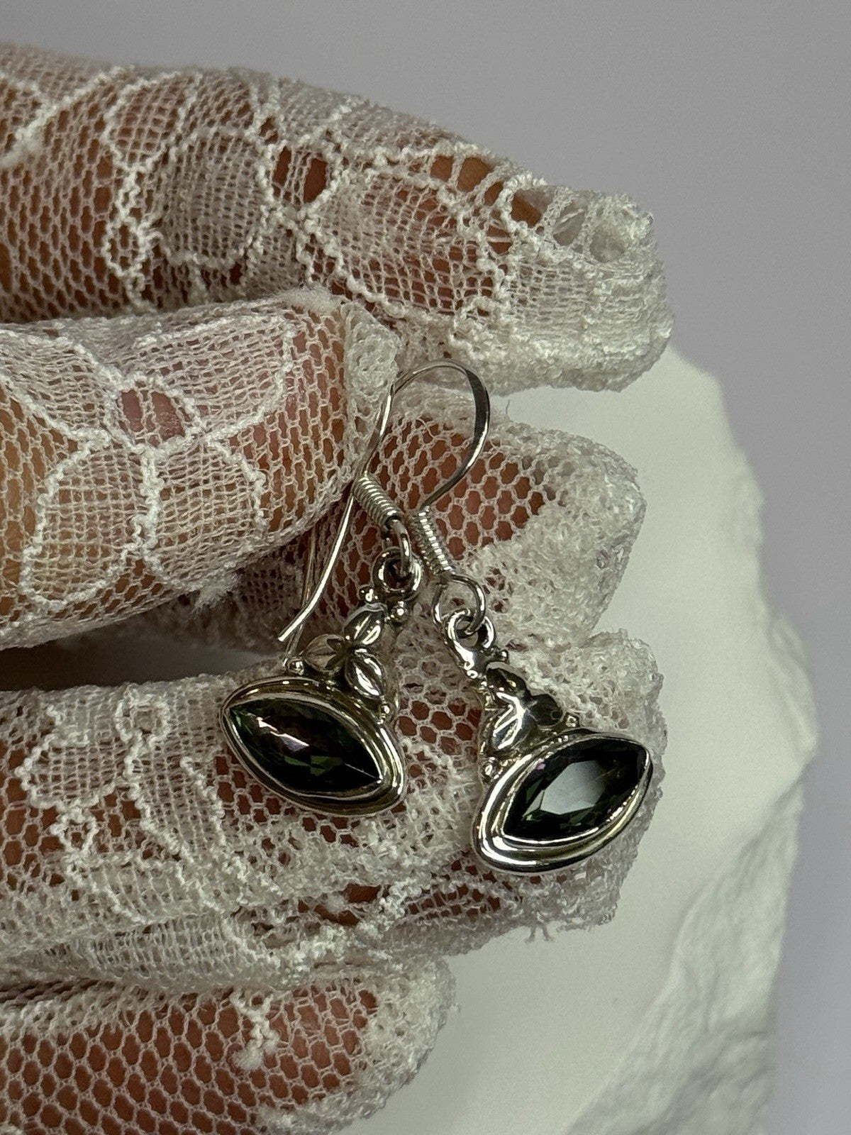 925 Sterling Silver Alexandrite Earrings Length 1.3 Inch