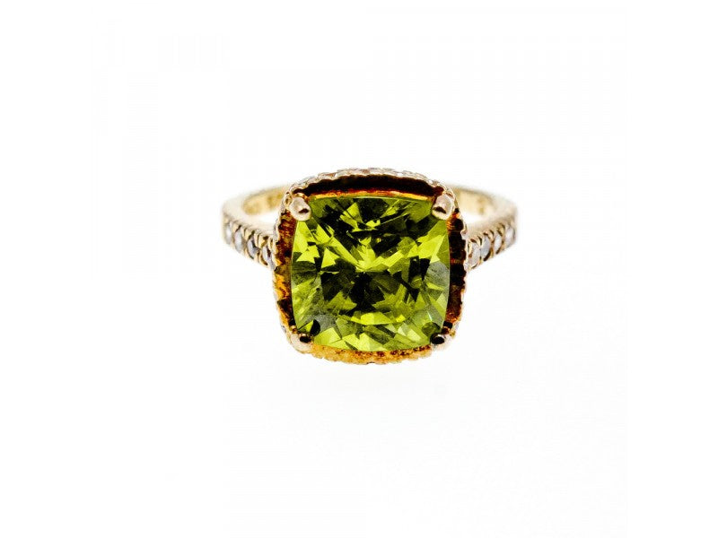 925 Sterling Silver With Gilding &CZ "Summer" Ring Size 5.5