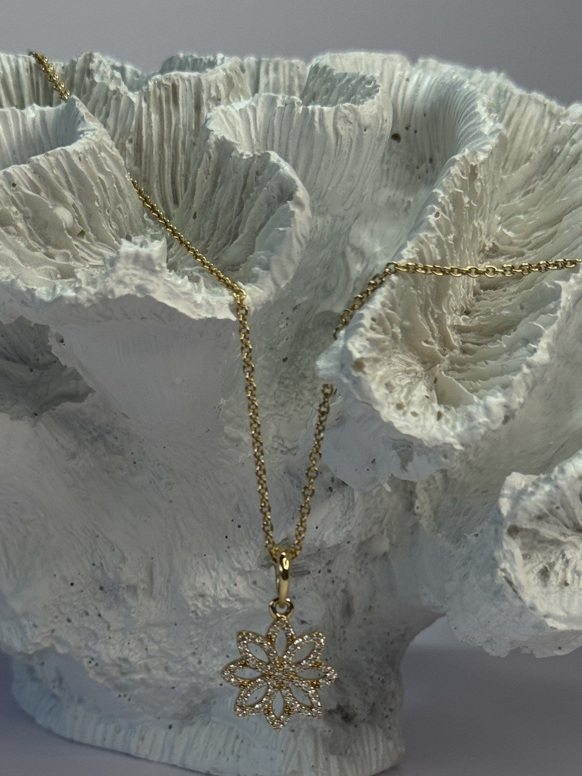 PANDORA 14K 585 YELLOW GOLD CZ NECKLACE LENGTH 23 INCH