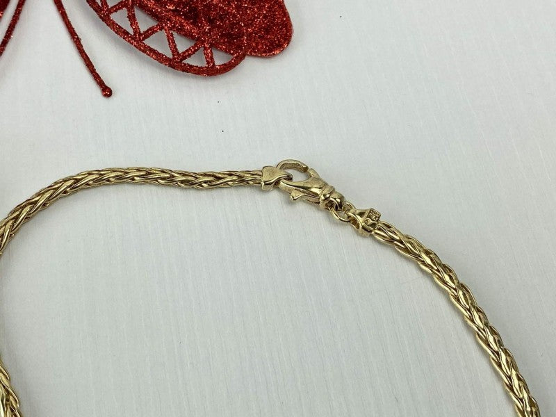 925 Sterling Silver Gold Plated Necklace Italy