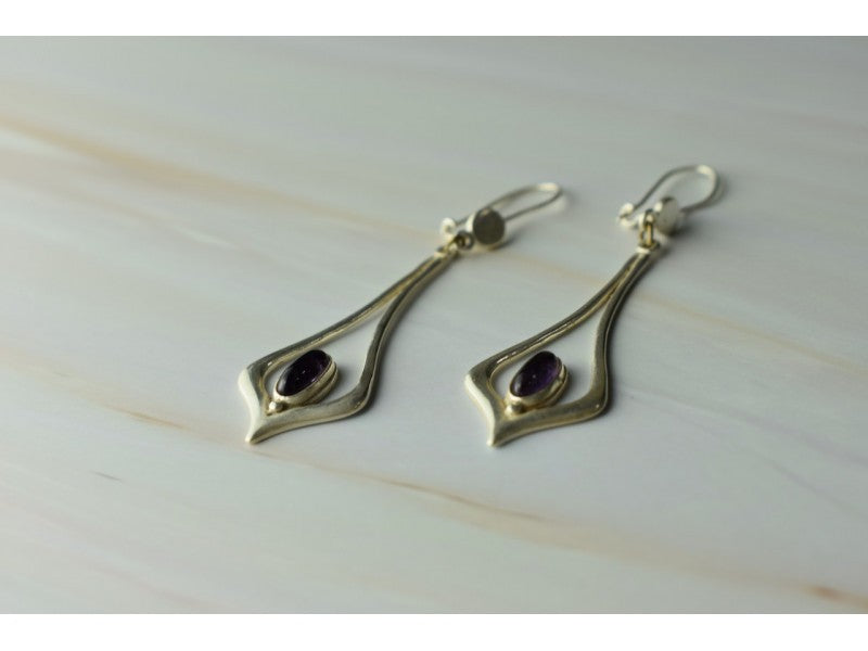 925 Sterling Silver Amethyst Earrings