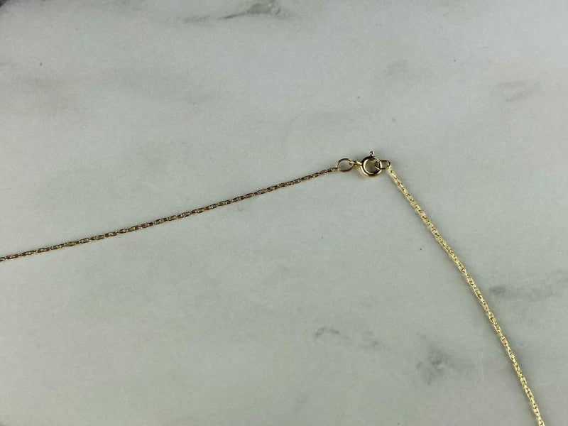 10/14 Yellow Gold White Sapphire Chain With Pendant