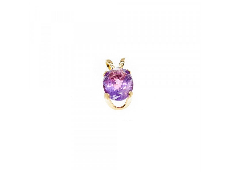 14K Yellow Gold Amethyst Pendant