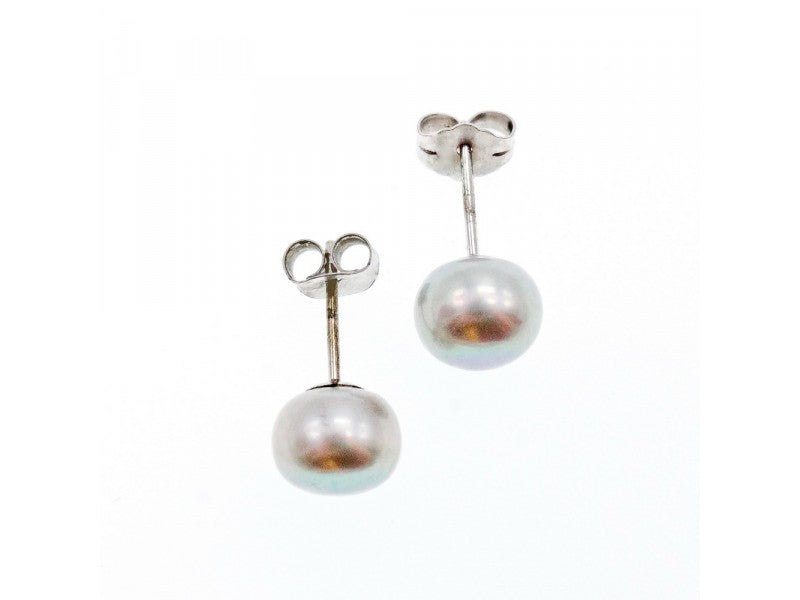 925 Sterling Silver Gray Pearls Earrings