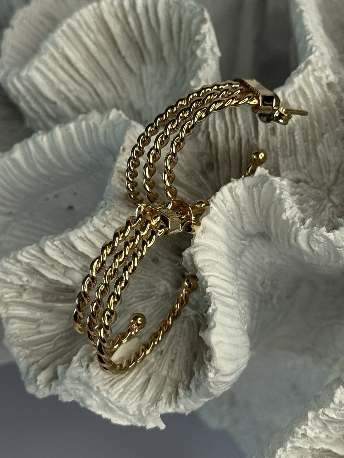 Gold Plated Earrings Length 1 Inch