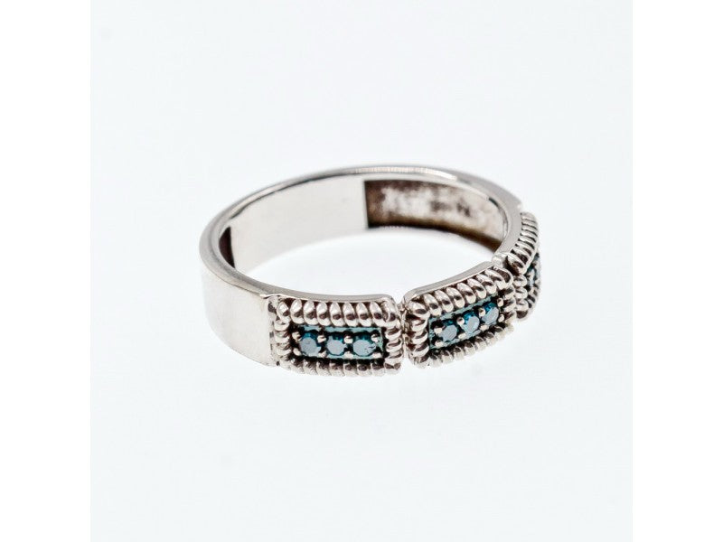925 Sterling Silver Blue Spinel Ring Size 9
