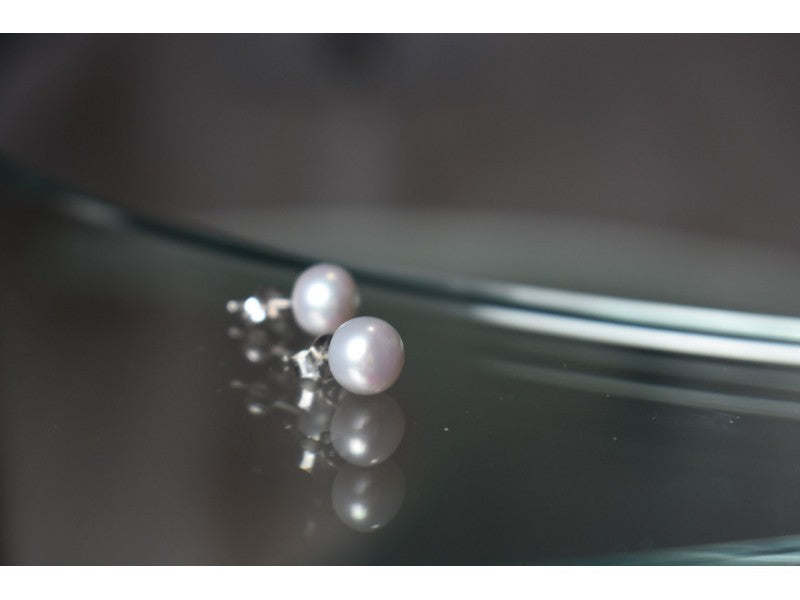 925 Sterling Silver Gray Pearls Earrings