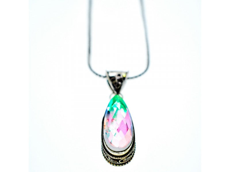 925 Sterling Silver Jewelry Glass Chain with Pendant