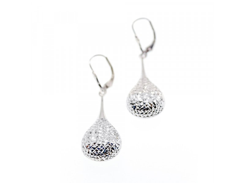 10K White Gold Earrings Italy
