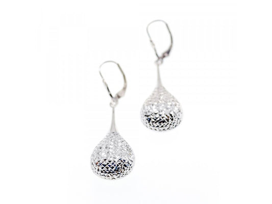 10K White Gold Earrings Italy