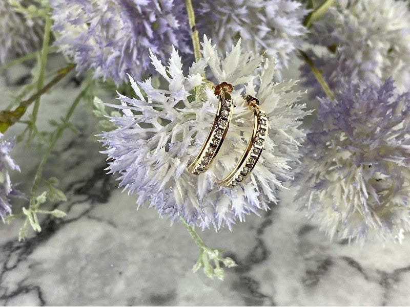 14K Yellow Gold Diamonds Earrings
