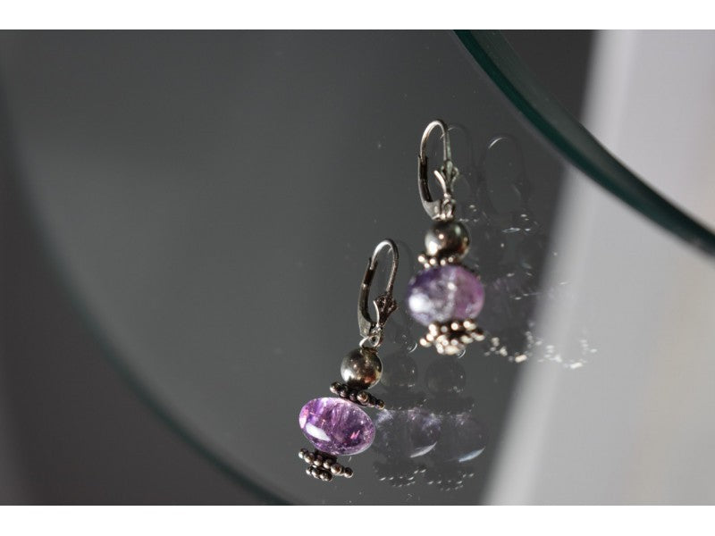 925 Sterling Silver Amethyst Earrings